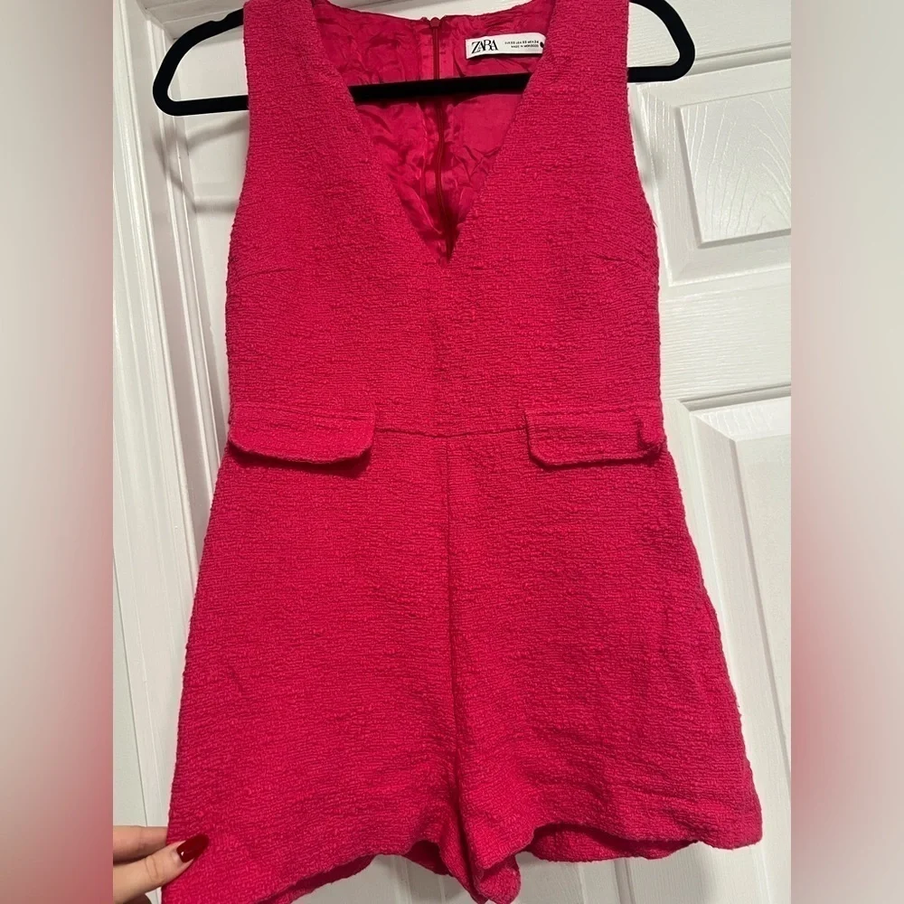 Zara Romper Sleeveless V Neck Mini Pink XS - Picture 8 of 8